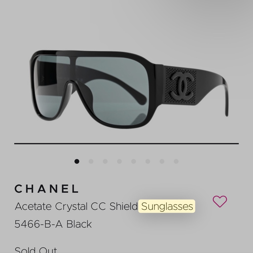 CHANEL acetate crystal CC shield sunglasses